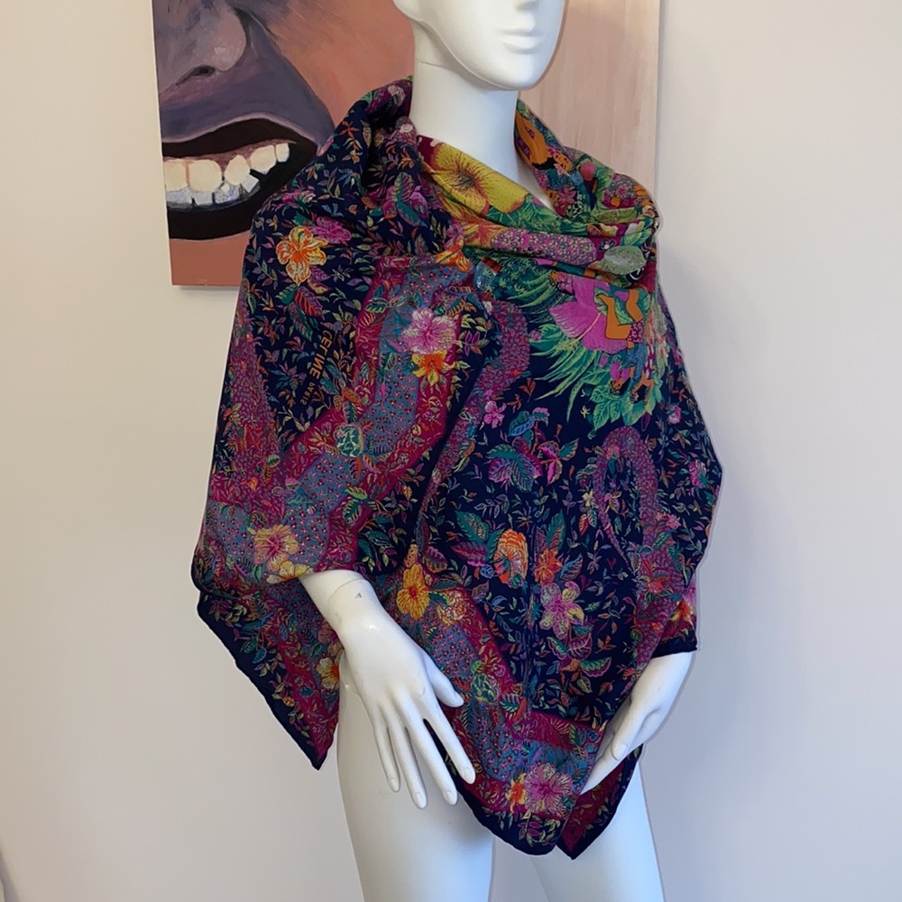 Authentic CELINE Paris 100% Silk Scarf 54”x54”